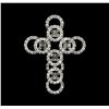 Image 1 : 1.13 ctw Diamond Cross Pendant -14KT White Gold