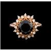 Image 2 : 3.70 ctw Black Diamond Ring - 14KT Rose Gold