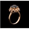 Image 4 : 3.70 ctw Black Diamond Ring - 14KT Rose Gold