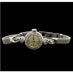 Bulova 14KT and 10KT White Gold 0.22 ctw Diamond Ladies Watch