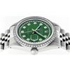 Image 8 : Rolex Mens 36mm Stainless Steel Green String Diamond Datejust Wristwatch