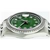 Image 9 : Rolex Mens 36mm Stainless Steel Green String Diamond Datejust Wristwatch