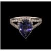 Image 2 : 2.57 ctw Tanzanite and Diamond Ring - 14KT White Gold