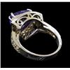 Image 3 : 3.72 ctw Tanzanite and Diamond Ring - 14KT White Gold