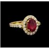 Image 1 : 14KT Yellow Gold 2.35 ctw Ruby and Diamond Ring