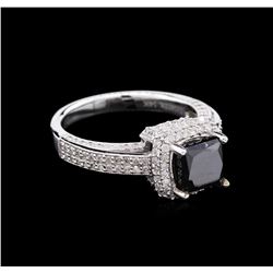 2.64 ctw Fancy Black Diamond Ring - 14KT White Gold