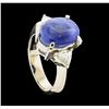 Image 4 : 8.18 ctw Star Sapphire and Diamond Ring - Platinum