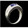 Image 4 : 1.50 ctw Sapphire and Diamond Ring - Platinum