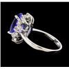 Image 3 : 4.06 ctw Tanzanite and Diamond Ring - 14KT White Gold