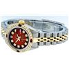 Image 8 : Rolex Ladies 2T Red Vignette Diamond And Ruby Datejust Wristwatch