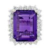 Image 1 : 14KT White Gold 12.49 ctw Amethyst and Diamond Ring