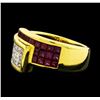 Image 1 : 1.20 ctw Diamond and Ruby Ring - 18KT Yellow Gold