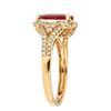 Image 2 : 1.72 ctw Rubellite and Diamond Ring - 14KT Yellow Gold