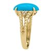 Image 2 : 4.14 ctw Turquoise and Diamond Ring - 14KT Yellow Gold