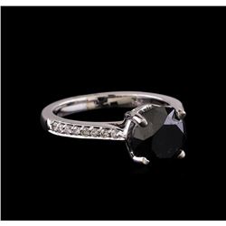 3.85 ctw Black Diamond Ring - 14KT White Gold