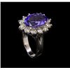 Image 4 : 4.68 ctw Tanzanite and Diamond Ring - 14KT White Gold