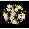Image 2 : 1.50 ctw Sapphire and Diamond Ring - 14KT Yellow and White Gold