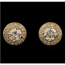 1.34 ctw Diamond Earrings - 14T Yellow Gold