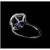 Image 3 : 1.42 ctw Tanzanite and Diamond Ring - 14KT White Gold