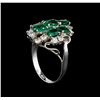 Image 4 : 14KT White Gold 2.55 ctw Emerald and Diamond Ring