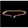 Image 4 : 9.15 ctw Ruby And Diamond Bracelet - 18KT Yellow Gold