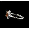 Image 3 : 1.60 ctw Mandarin Spessartite and Diamond Ring - 14KT White Gold