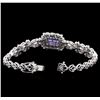 Image 3 : 4.31 ctw Tanzanite and Diamond Bracelet - 14KT White Gold