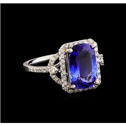 14KT White Gold 3.34 ctw Tanzanite and Diamond Ring