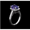 Image 4 : 3.30 ctw Tanzanite and Diamond Ring - 14KT White Gold