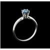 Image 4 : 14KT White Gold 0.68 ctw Round Cut Fancy Blue Diamond Solitaire Ring