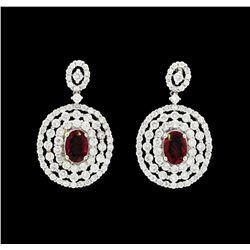 1.59 ctw Ruby and Diamond Earrings - 18KT White Gold