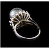 Image 3 : Pearl and Diamond Ring - 14KT White Gold