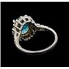 Image 3 : 2.52 ctw Apatite and Diamond Ring - 14KT White Gold