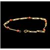 Image 4 : Salmon Coral Bracelet - 18KT Yellow Gold