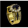 Image 3 : 2.16 ctw Sapphire and Diamond Ring - 14-18KT Yellow Gold