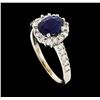 Image 4 : 1.29 ctw Sapphire and Diamond Ring - 18KT White Gold