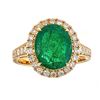 Image 1 : 3.00 ctw Emerald and Diamond Ring - 18KT Yellow Gold