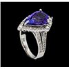 Image 4 : 4.33 ctw Tanzanite and Diamond Ring - 14KT White Gold