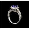 Image 4 : 14KT White Gold 1.41 ctw Tanzanite and Diamond Ring