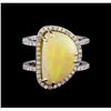 Image 2 : 7.92 ctw Opal and Diamond Ring - 14KT White Gold