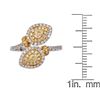 Image 3 : 1.09 ctw Yellow and White Diamond Ring - 18KT White and Yellow Gold