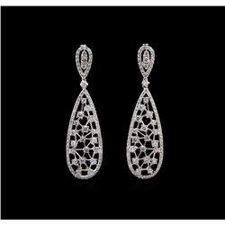 2.07 ctw Diamond Earrings - 14KT White Gold