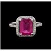 Image 2 : 4.40 ctw Ruby and Diamond Ring - 14KT White Gold