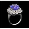 Image 4 : GIA Cert 11.27 ctw Tanzanite and Diamond Ring - 14KT White Gold