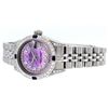 Image 6 : Rolex Ladies SS Diamond Lugs Purple MOP VS Diamond And Sapphire Datejust Wristwa