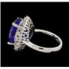 Image 3 : 10.35 ctw Tanzanite and Diamond Ring - 14KT White Gold