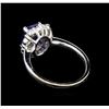 Image 3 : 2.60 ctw Blue Sapphire and Diamond Ring - 18KT White Gold