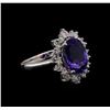 Image 1 : 3.37 ctw Tanzanite and Diamond Ring - 14KT White Gold