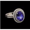 Image 1 : 14KT White Gold 3.57 ctw Tanzanite and Diamond Ring