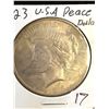 Image 1 : 1923 USA PEACE DOLLAR!
